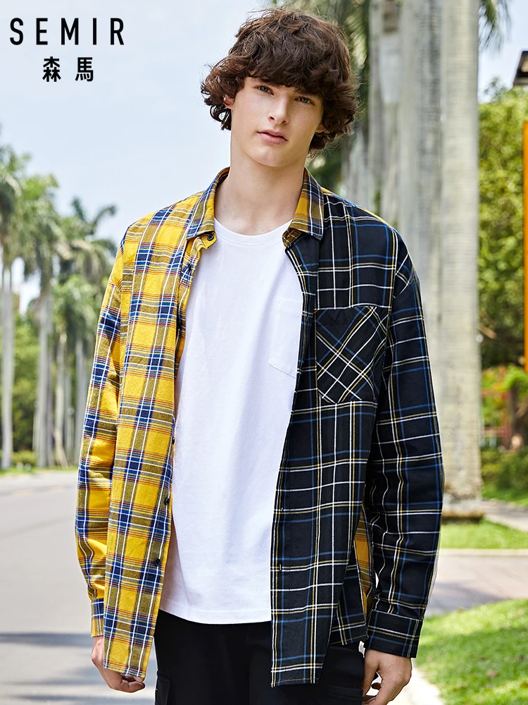 Футболка SEMIR мужская с длинным рукавом свободная повседневная рубашка в