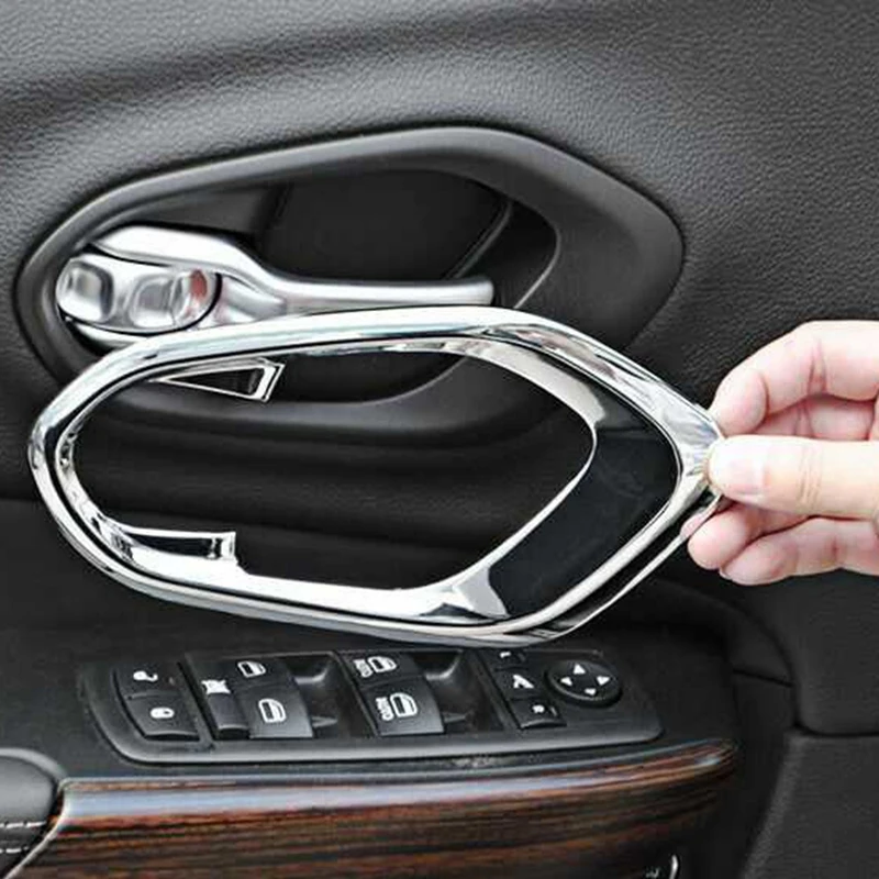 

Car Inner Door Handle Bowl Decoration Cover Trim for Jeep Cherokee 2014 2015 2016 2017
