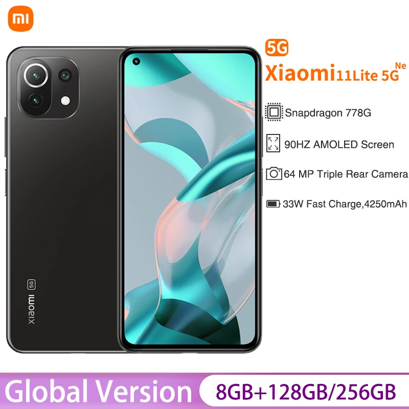 

Global Version Xiaomi 11 Lite 5G Ne Smartphone Snapdragon 778 64MP Camera 4250mAh Battery 33W Fast Charge 90Hz Screen With NFC
