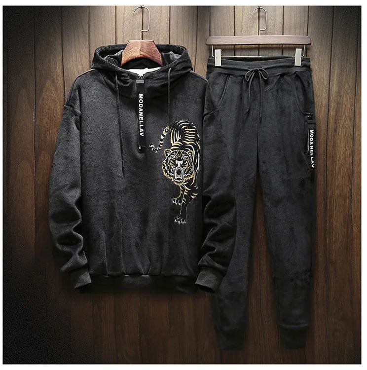 Мужская Велюровая Повседневная Толстовка спортивный костюм для спортзала