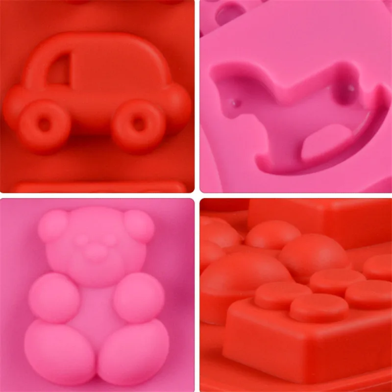 

Silicone Chocolate Mold 12 Holes Cartoon Car Shaped Cake Jelly Ice Candy Mould Baking Tool Bakeware Cake Decorating Molds Random