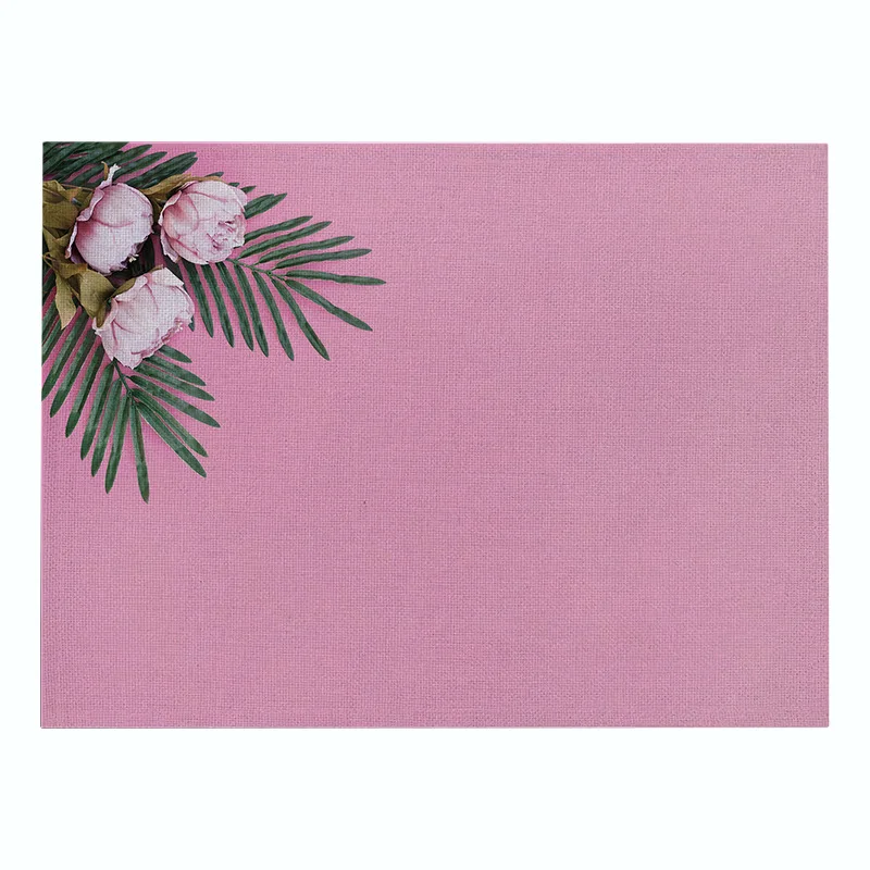 

Modern & Minimalism Cotton and Linen Waterproof Placemat Customized Plant Printing Kitchen Unit Heat Insulation Tableware Mat