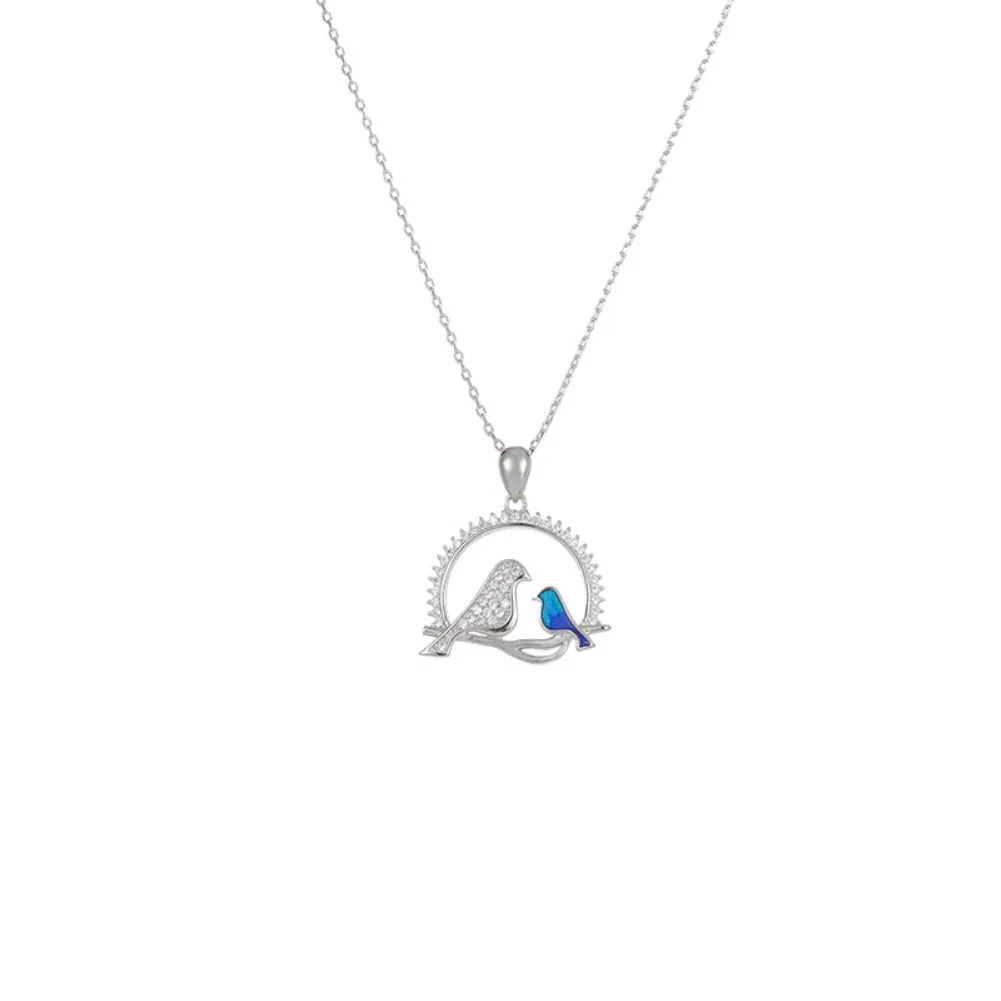 

Fashion Rose Gold Platinum Plated Necklace Birds Chokers Necklace with Shiny Rhinestone for Women Party Luxury Jewelry LY-40082