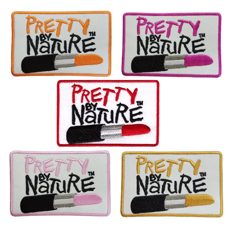 Pretty by nature брендовые нашивки для одежды с губной помадой вышивкой цветные на