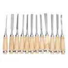 12 шт., ручное долото из углеродистой стали для резьбы по дереву