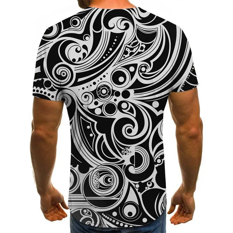 

2020 new summer casual men's T-shirt 3D lattice Harajuku tops three-dimensional spiral T-shirt O-neck shirt plus size streetwear