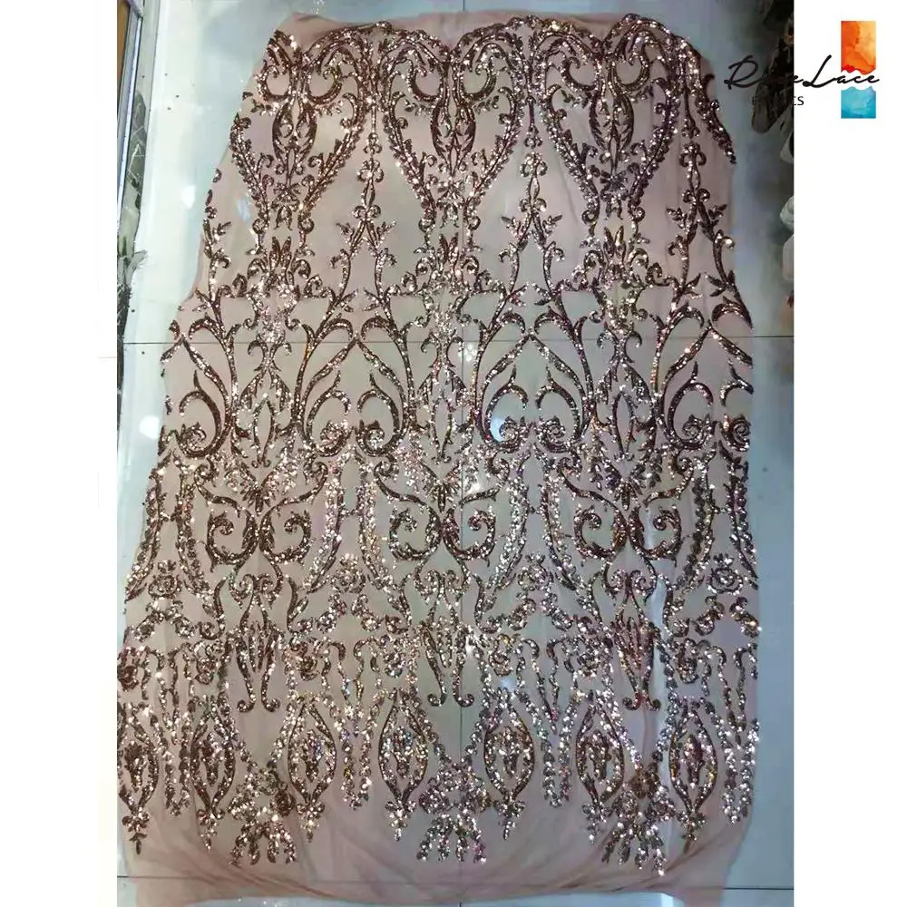 Эластичные африканские блестки сетчатые кружевные ткани нигерийские вышитые