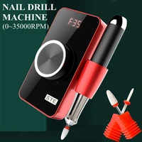 35000 rpm nail drill machine gel polisher portable rechargeable drill pen apparatus profession art nail tools with lcd display