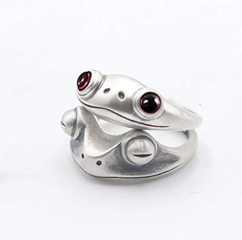 

16Pcs Animal Snake Frog Rings Silver Color Metal Punk Open Adjustable Exaggerated Finger Ring for Women Men Party Jewelry Gift