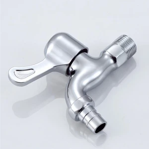 4-точечный хромированный смеситель из цинкового сплава, быстрооткрывающийся одиночный кран для холодной воды в стене для стиральной машины