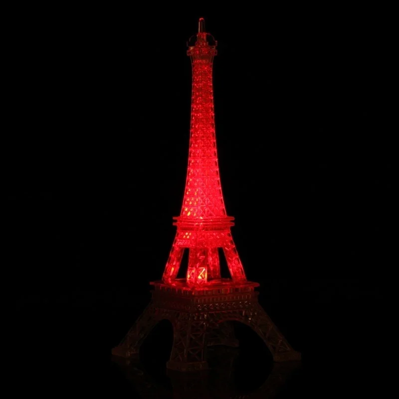 Красочный ночной Светильник с Эйфелевой башней светодиодная лампа модный