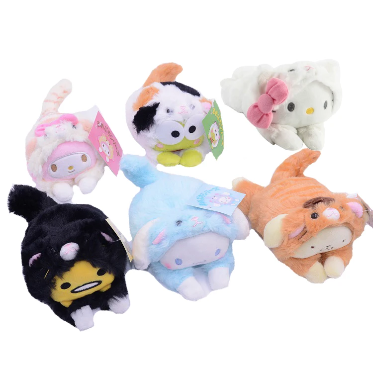 Серия Kawali Cos Cat мягкий плюшевый модный брелок для ключей My Melody Cinnamorol Kitty Onpompurin Gudetama