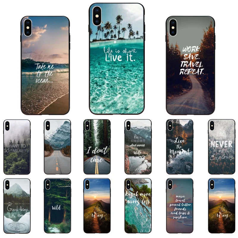 

Travel Mountain Forest Sea Beach Phone Case for iphone 13 12 11 Pro Max Case For iPhone 12mini XS MAX X XR SE2 8 7 PlusCase