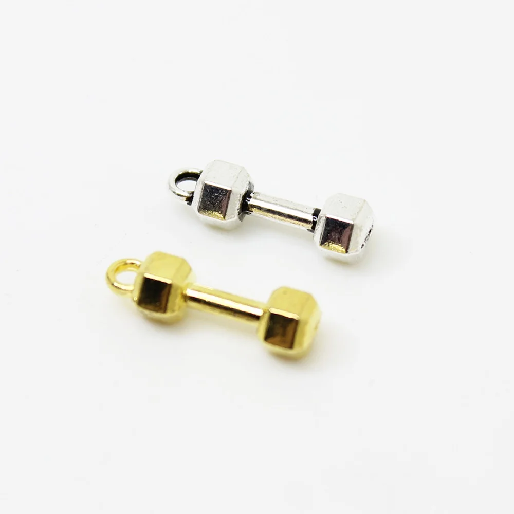 Yamily 10 шт./21x6x6 м Штанга гантель Вес тренажерный зал Очаровательные Подвески из цинкового сплава для ожерелья Серьги Diy ювелирные изделия 2 цвета