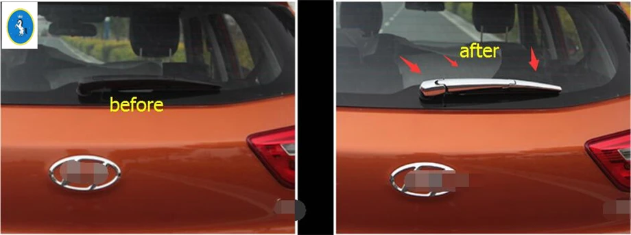 

Yimaautotrims Auto Accessory Rear Window Windscreen Wiper Decoration Cover Trim 3 Pcs ABS For Hyundai Creta IX25 2015 2016 2017