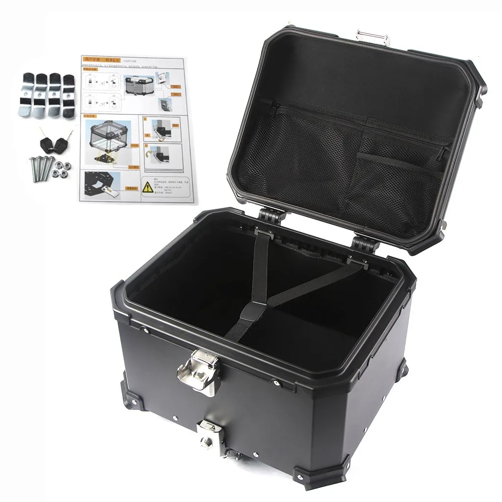 45L Aluminum Motorcycle Top Rear Storage Tool Box Luggage Helmet Case Trunk Waterproof Universal for BMW Yamaha Honda etc | Автомобили и