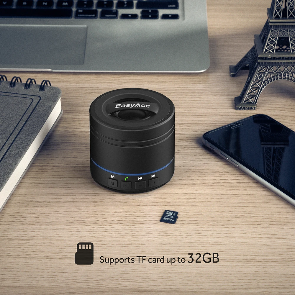 EasyAcc Мини Портативная перезаряжаемая Bluetooth колонка с микрофоном для планшетов