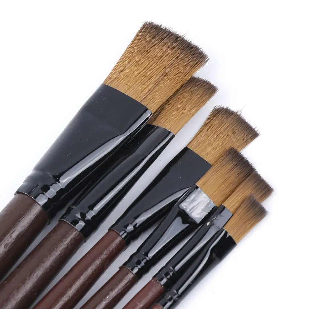 6 шт./компл. из нейлона и акрила кисти для рисования маслом искусства художника