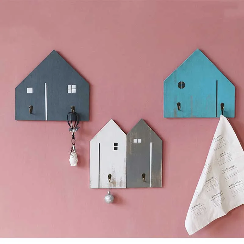 Компактный домашний настенный стеллаж для хранения с крючком винтажная