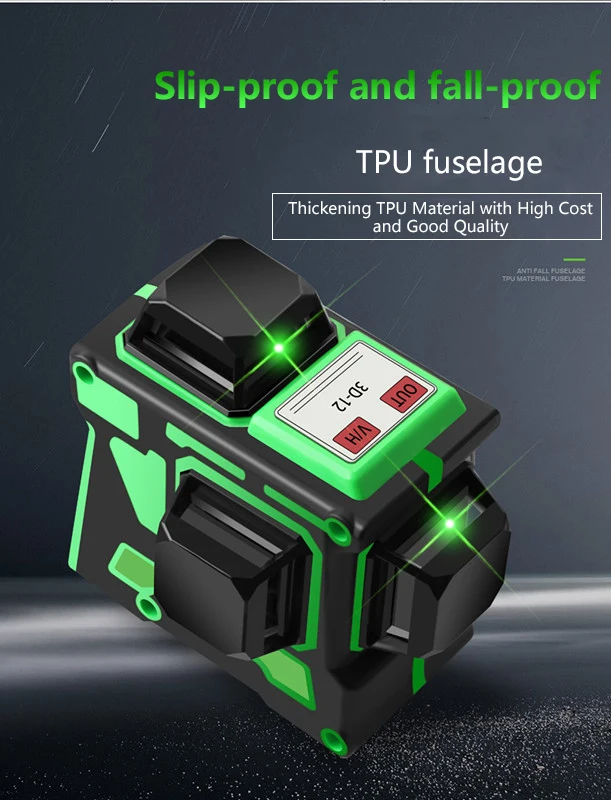 Laser Level 12 Lines 3D Self-Leveling 360 Horizontal And Vertical Cross Super Powerful Green Beam Line | Инструменты