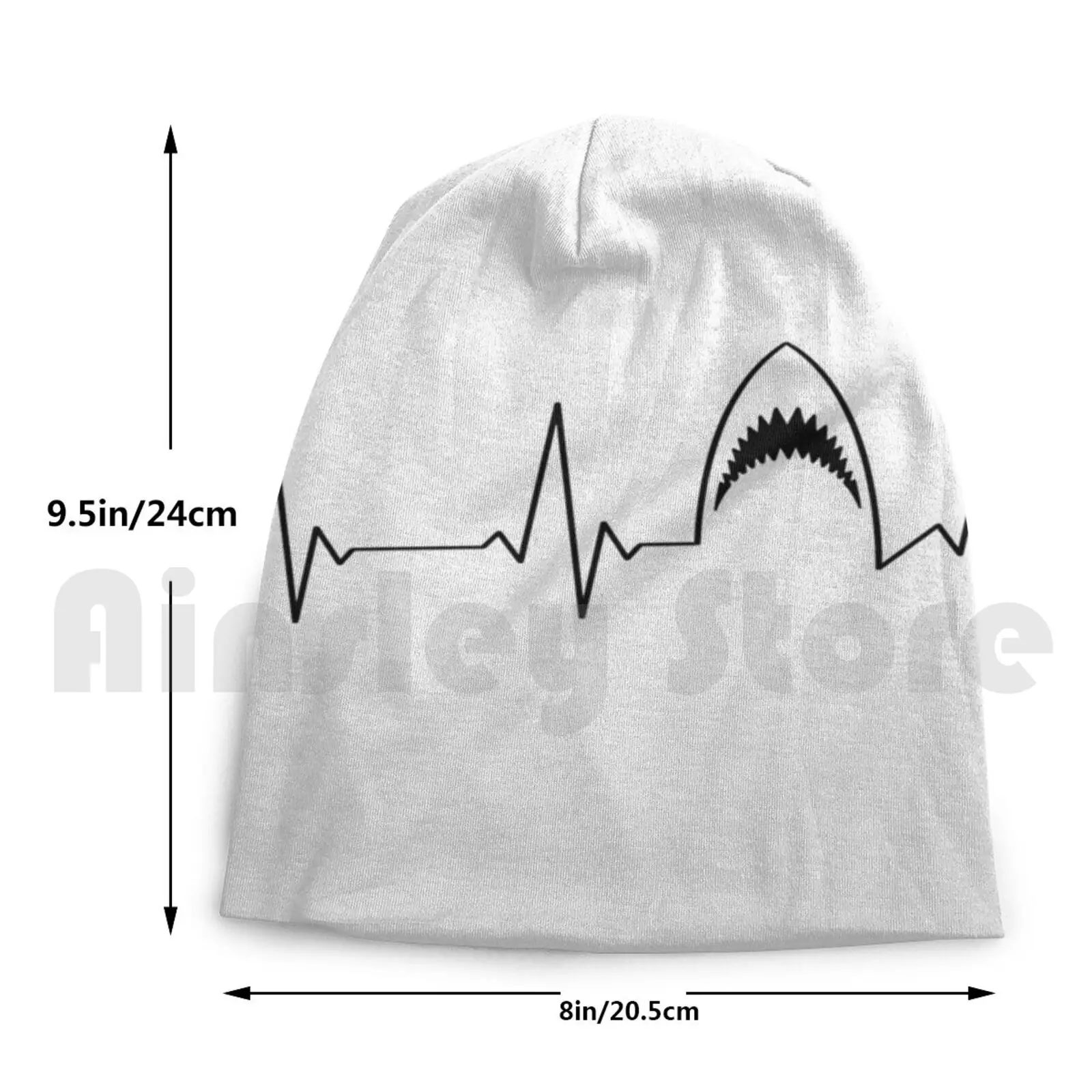 

Shark Heartbeat Black Beanie Hedging Cap DIY Print Cushion Shark Shark Shark Jaw
