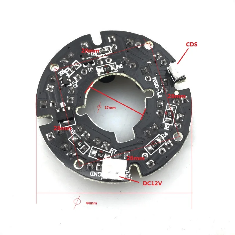 90 градусов аксессуары системы скрытого видеонаблюдения с 24 IR LEDs 850nm инфракрасный