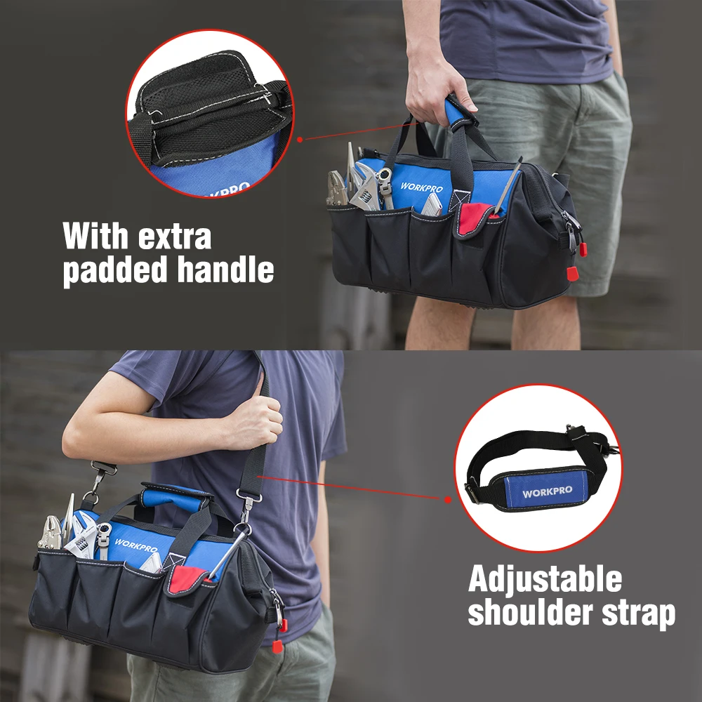 Сумка для инструментов WORKPRO водонепроницаемый саквояж на плечо 14 дюймов с