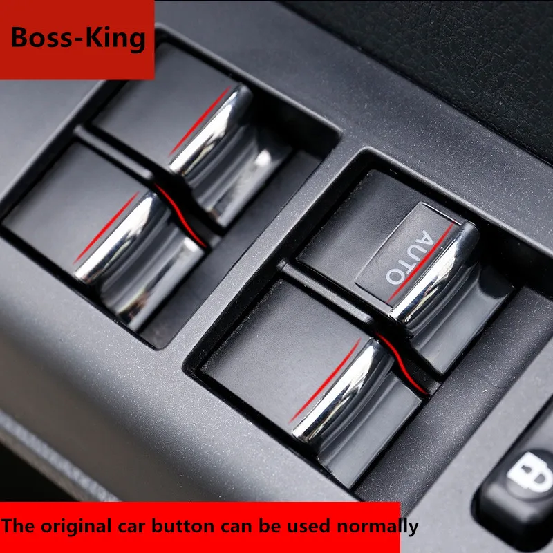 7 шт. хромированные наклейки на кнопки подъема стекла для Toyota VIOS ALTIS CAMRY RAV4 WISH Yaris