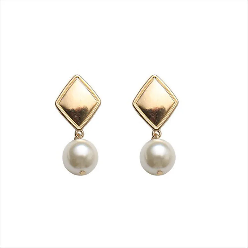 Модная популярная жемчужина серьги в виде геометрических фигур характер