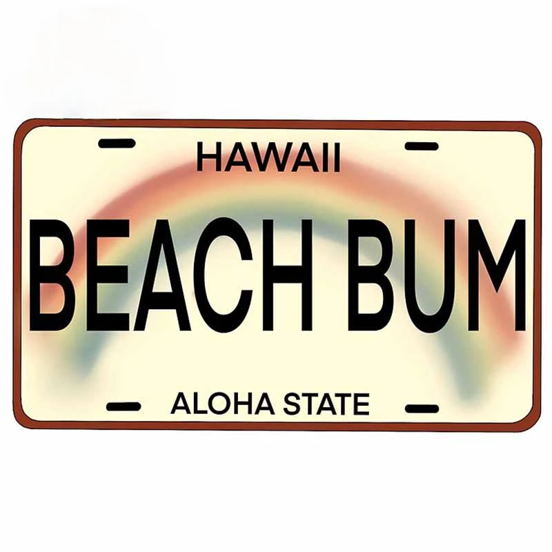 

Personality Creative Design Vintage Hawaii License Aloha Trunk Car Sticker Personality Windshield Decal Refrigerator Graphics