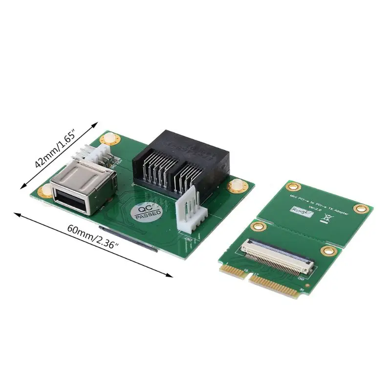 Mini PCIE to PCI E Express X1 + USB переходная карта с кабелем FFC высокоскоростной DIY 90 градусов