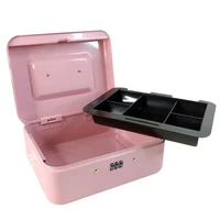 new metal box portable security safe pink box password lock children money bank jewelry storage for home school office 4 sizes