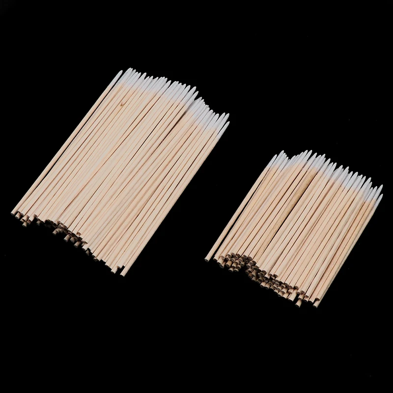 

100 шт./лот 7,5/10 см деревянная ручка маленькая головка ватный тампон татуаж бровей красота макияж цвет ногтей шов выделенный грязный собирани...