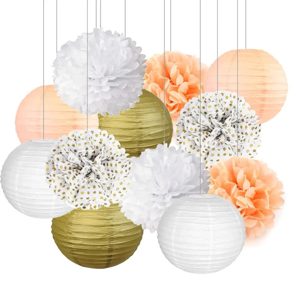 12 шт Декоративные вечерние бумажные шарики набор для свадьбы детский душ Крытый