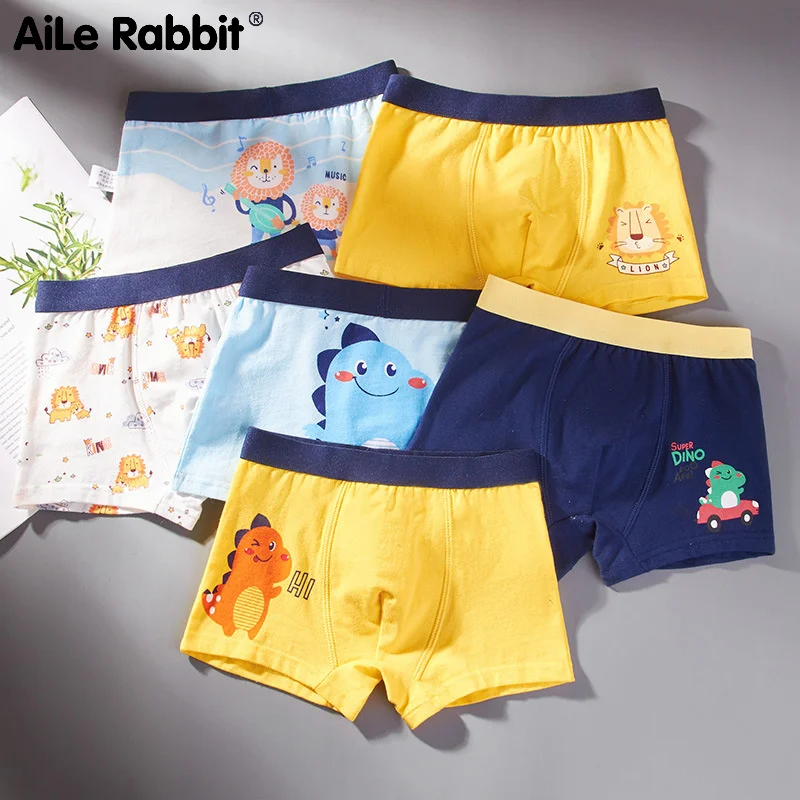 3 Piece Kids Boys Underwear Cartoon Children's Shorts Panties For Baby Boy Toddler Boxers Stripes Teenagers Cotton Underpants