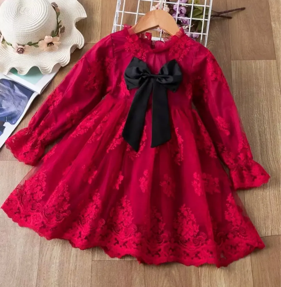 

girl long sleeve lace dress