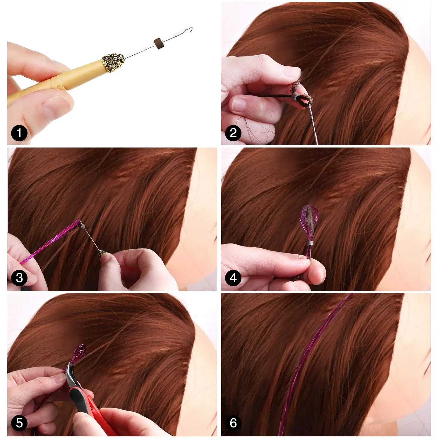 Tinsel Hair 12 Colors 2400 Strands Extensions for Women Girls 47 Inches with Tools Braiding Sparkle Shiny | Красота и здоровье