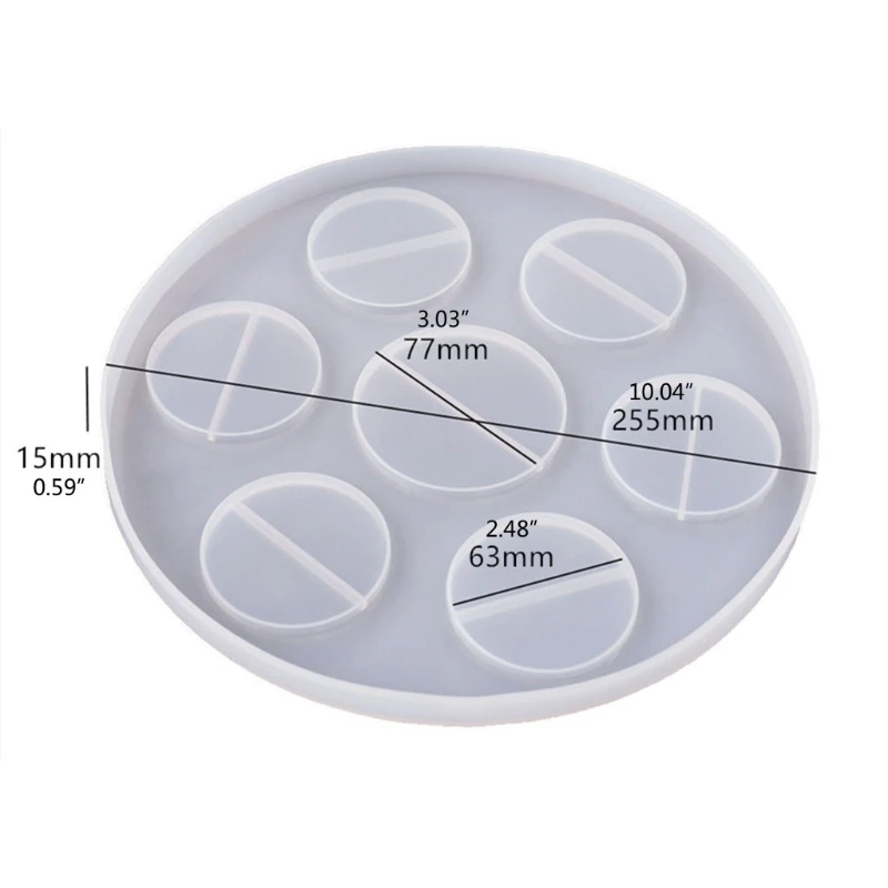 

DIY Coaster Cup Mat Crystal Epoxy Resin Mold Serving Plate Tray Silicone Mould