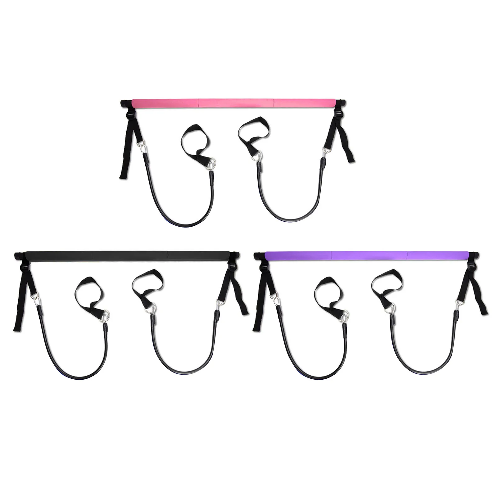 

Pilates Bar Three-section Rally Fitness Bar Pull Rope Portable Fitness Equipment Yoga Bar With Resistance Band