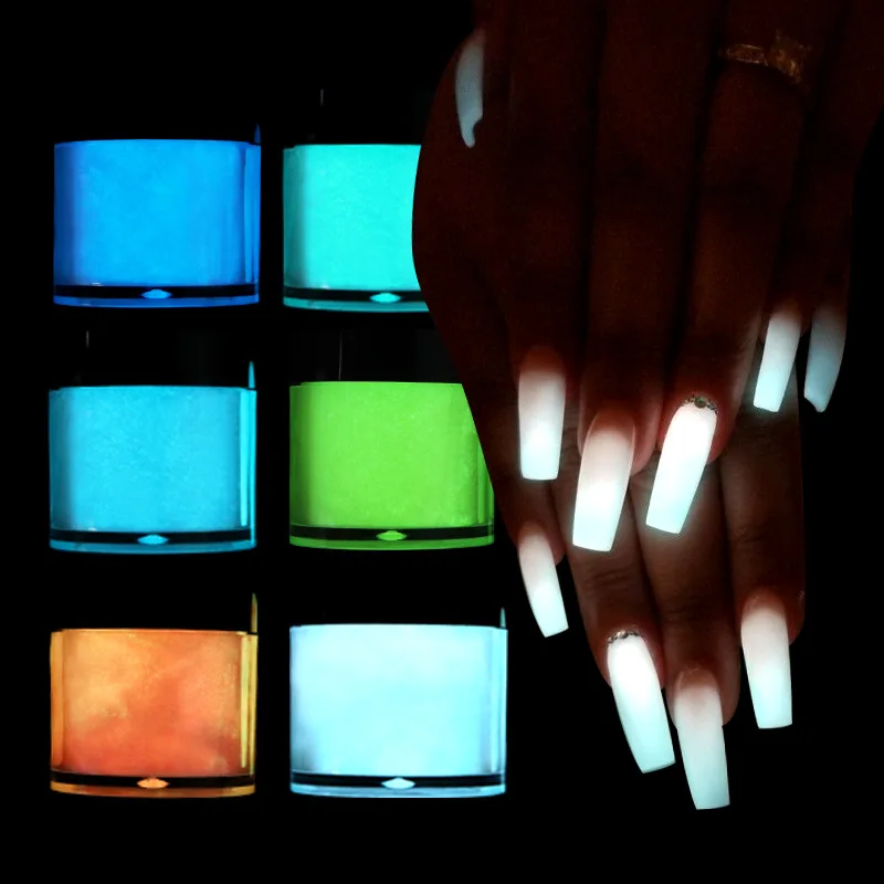 

10ml Luminous Acrylic Powder Glow in Dark Dipping Powder Glitter Pigment Dust for Manicure Design Nail Art Decorations