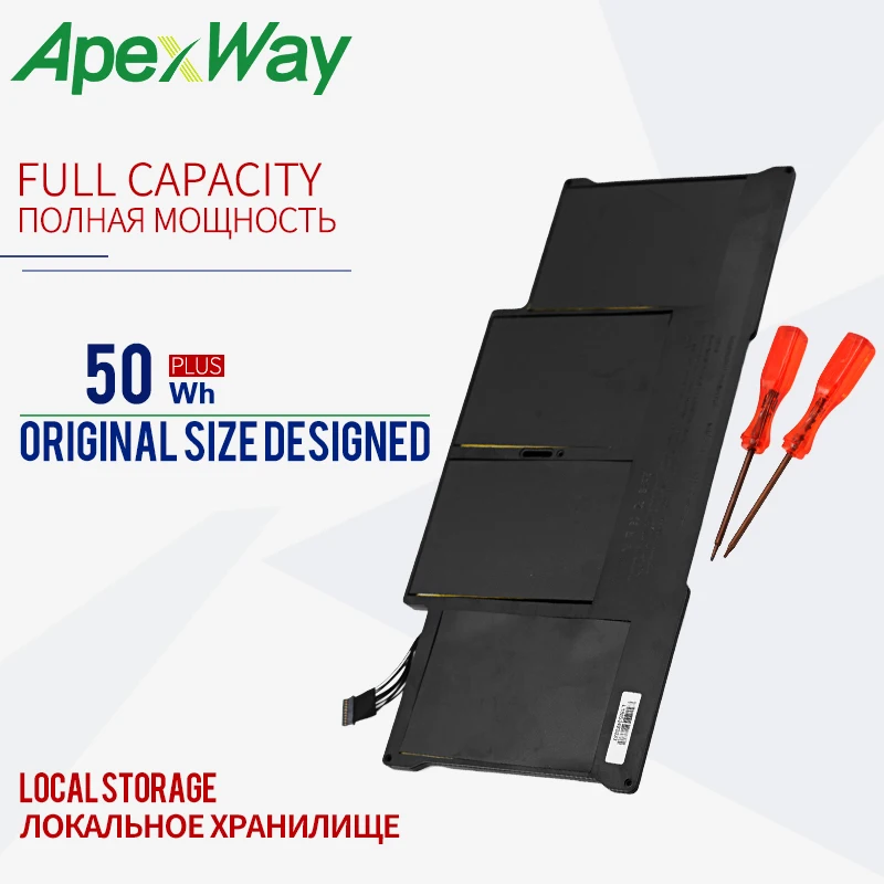 ApexWay ноутбук Батарея для MacBook Air 1" Модель A1369 Mid 2011, A1466 A1405 Батарея 020-7379-A MC965 MC966 MD231 MD232 20