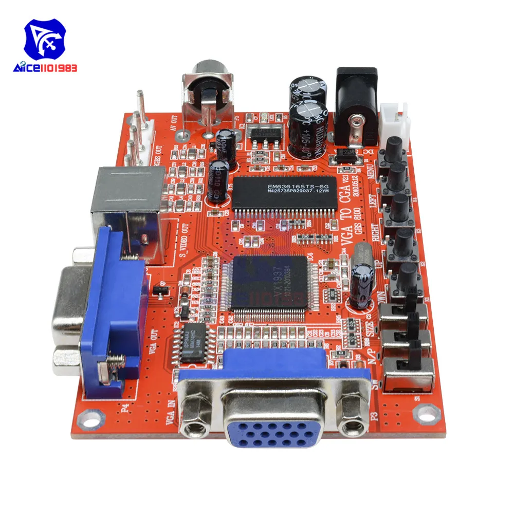Плата преобразователя для видеоигр diymore DC 5 В VGA к CGA/CVBS/S |