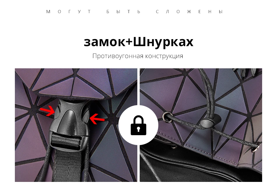 Женский рюкзак LOVEVOOK, набор сумок 3 шт, школьный портфель для девочек подростков, складываемая сумка через плечо для женщин, женский кошелек и бумажник cо карманом для карты, с геометрическими узорами и светящимися