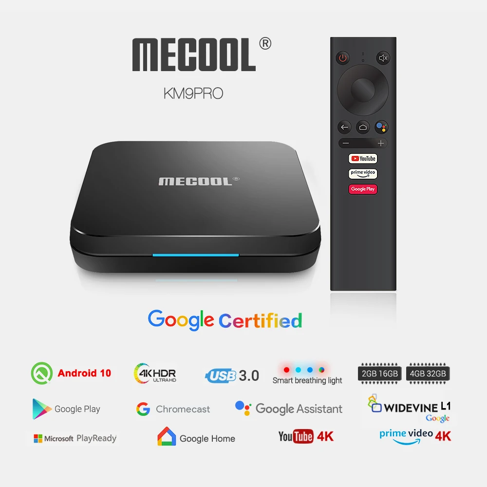 ТВ-приставка Mecool KM9 Pro Classic Android 10 0 20 шт. Wi-Fi Amlogic S905X2 2 Гб ОЗУ 16 ГБ 4 4K