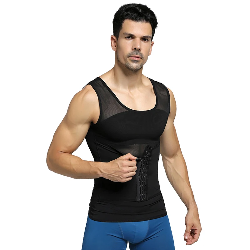 Slimming Body Shaper Men Gynecomastia Vest Back Support Waist Trimmer Adjustable Belly Control Tank Tops Abdominal Vest  Corset