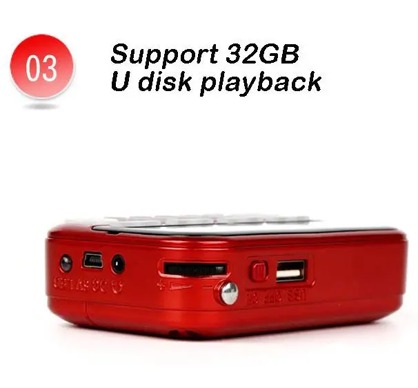 Портативный мини-радиоприемник с большим экраном портативный цифровой FM USB TF MP3