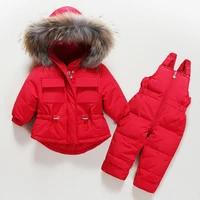 children duck down coat jacket jumpsuit toddler girl boy clothes set kids snowsuits winter outfit suit warm baby overalls 1 4y