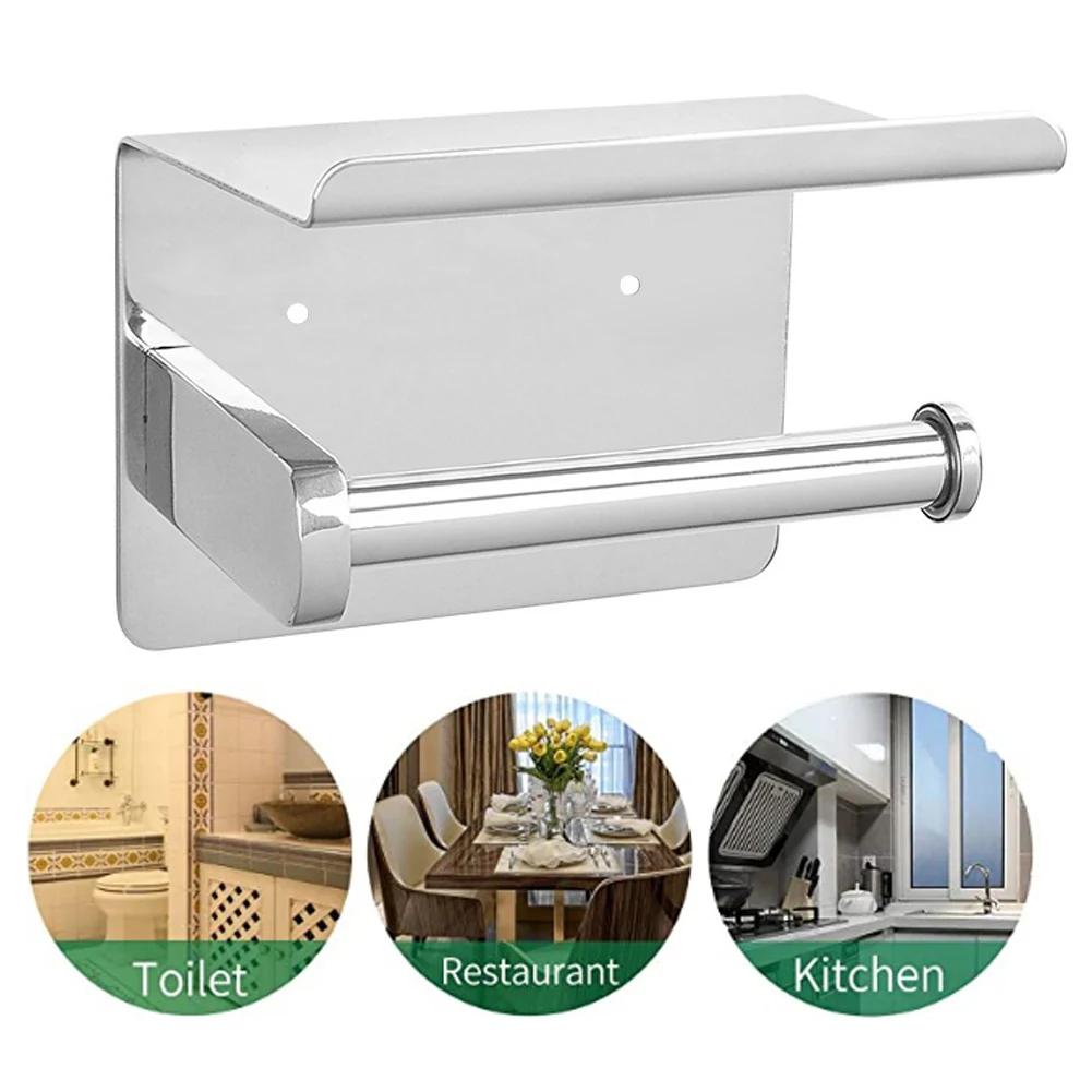 

Туалет Бумага держатель Нержавеющая сталь настенный держатель рулона туалетной бумаги с мобильный телефон полка для хранения туалета Бум...