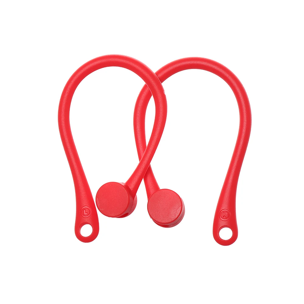 red Защитные Крючки Держатель безопасности подходят крючки для Airpods Apple беспроводные наушники аксессуары силиконовые спортивные анти-потеря ушной крючок - Цвет: red