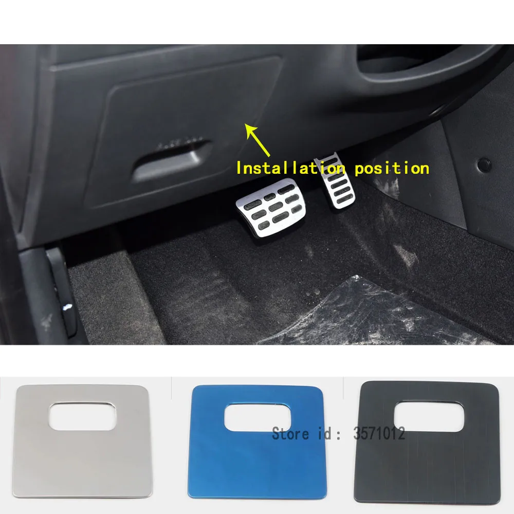 

Car Sticker Stainless Steel Drive Storage Cover Glove Box Case Trim Handle For Hyundai Kona Encino Kauai 2017 2018 2019 2020